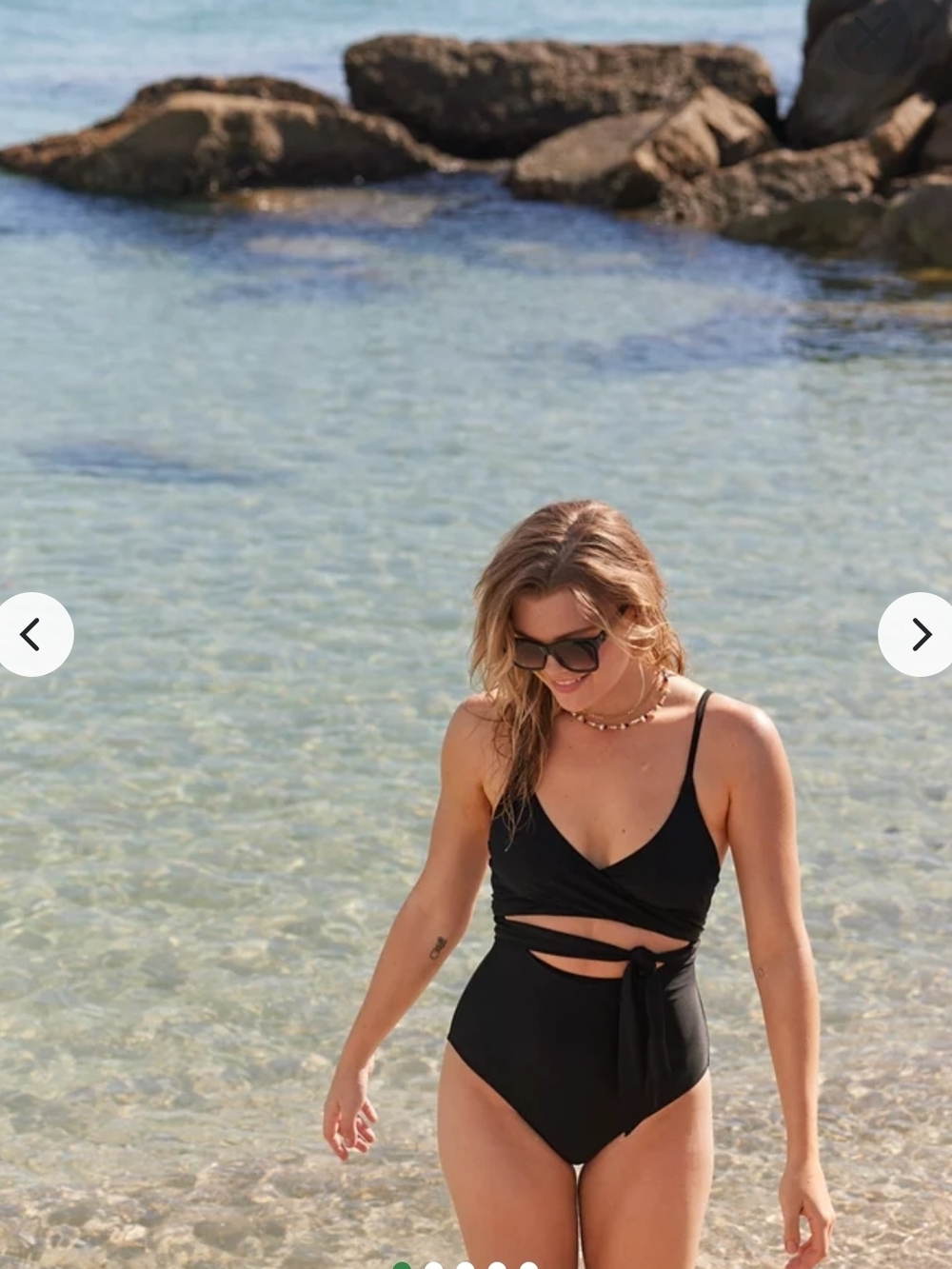 aerie Black Cutout One-Piece Swimsuit with Tie Waist